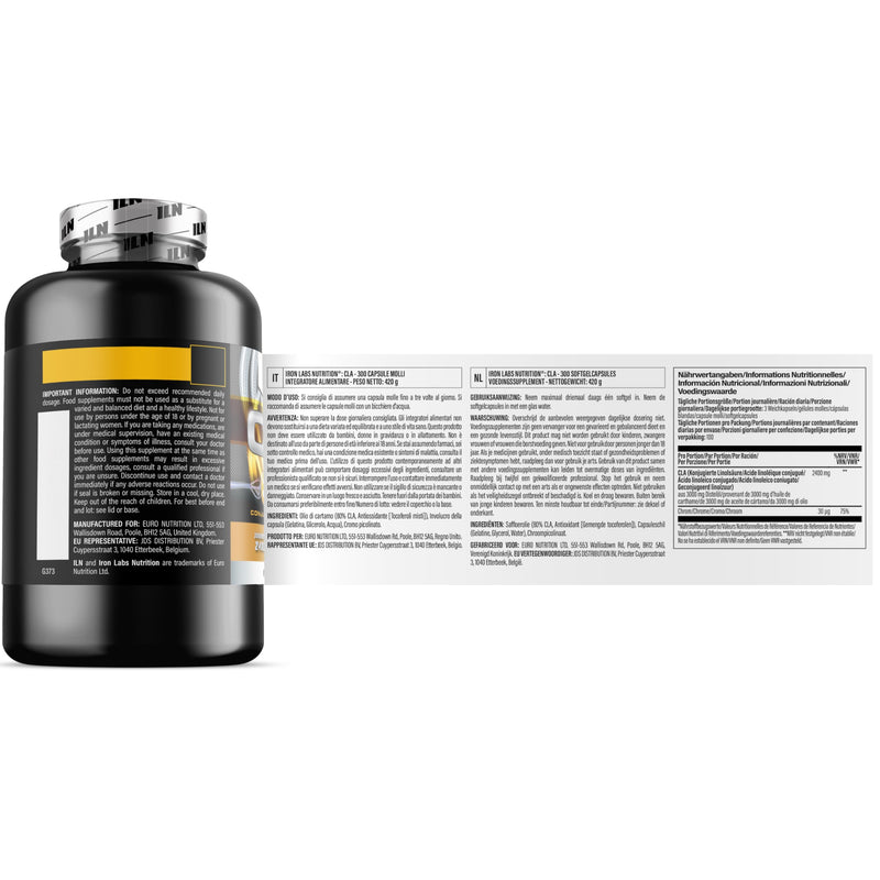 CLA Supplement High Strength for Metabolism – 3000mg per Serving with 80% Active Isomers for 2400mg Active CLA Tablets – Suitable for Men and Women (300 Softgel Capsules) 300 count (Pack of 1)