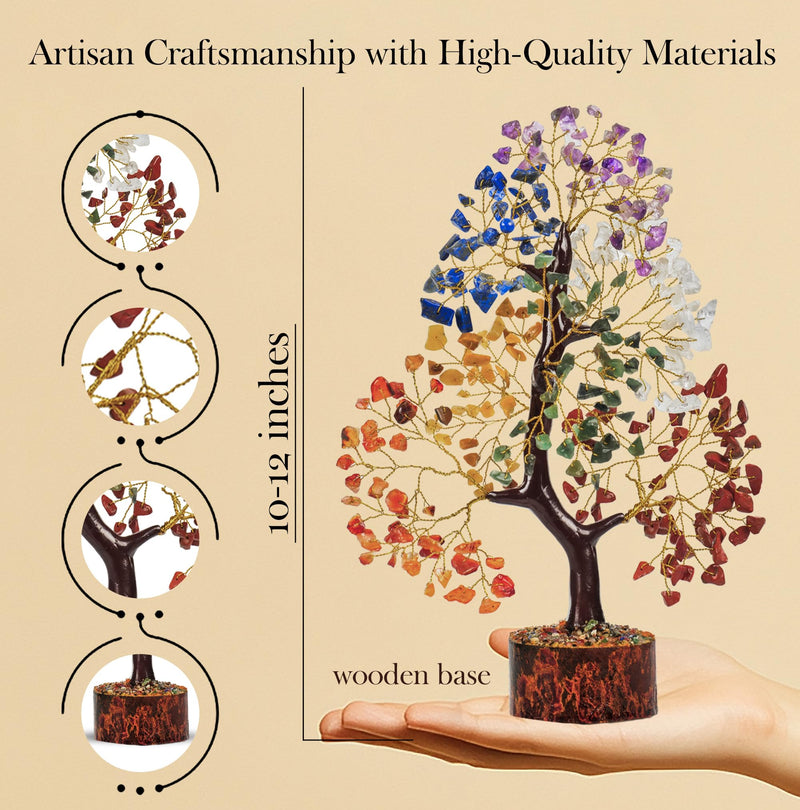 [Australia] - PYOR 7 Chakra Tree of Life, House Warming Gifts New Home, Birthday Gifts for Women, Healing Crystals, Money Tree, Home Office Decor, Office Desk Accessories, Crystals and Healing Stones A-7chakra Tree 