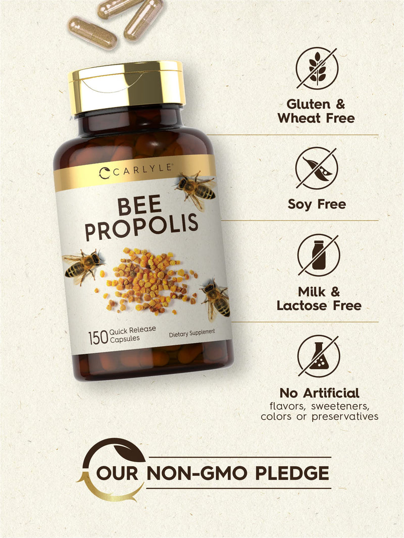[Australia] - Carlyle Bee Propolis Capsules 600mg | 150 Count | Extract Supplement | Non-GMO, Gluten Free 