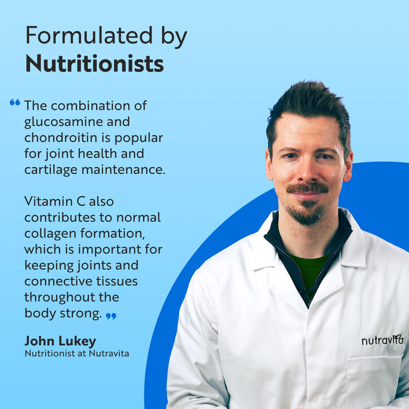 Nutravita Glucosamine and Chondroitin - 90 Capsules - Glucosamine and Chondroitin High Strength - 6-in-1 Complex with Added Vitamin C, Turmeric, Ginger & Rosehip - Food Supplements Made in The UK