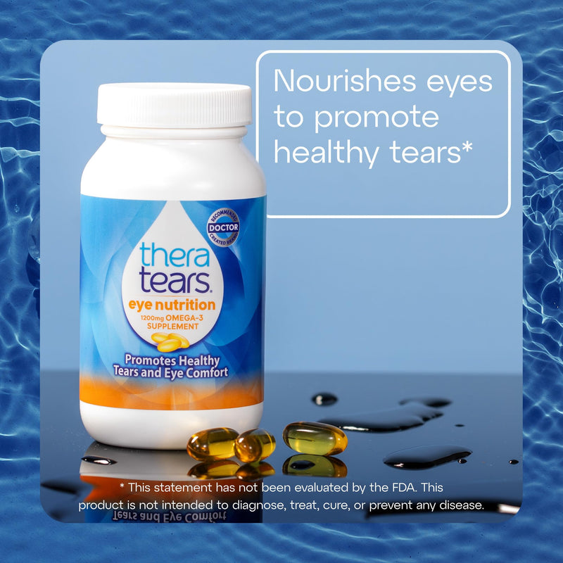 TheraTears Omega 3 Supplement for Eye Care,1200mg Fish Oil and Organic Flaxseed Oil with Vitamin E,180 Count (Pack of 2) 180 Count (Pack of 2)