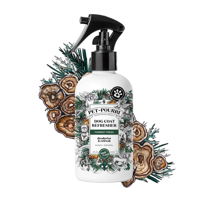 Pet-Pourri Dog Coat Refresher, Furrest Fresh, 8 Fl Oz, Deodorize & Refresh - Bergamot, Clove, Cinnamon and Amber - PawsPlanet Australia
