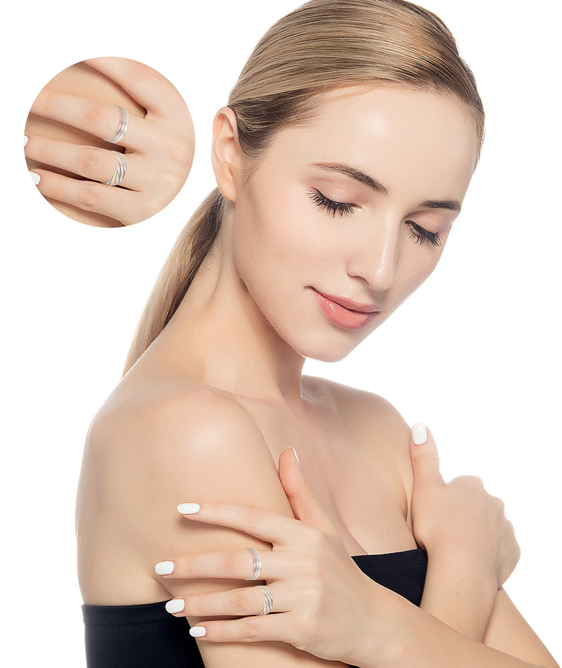 [Australia] - Pure Copper Rings for Women, 2PCS Adjustable Magnetic Tricolor Gold Ring, Copper Jewelry（0949 0950） 