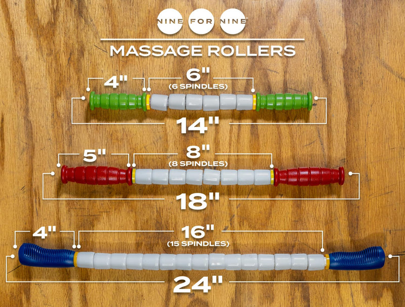 [Australia] - Massage Stick 14" Flexible Handheld Spindle Massage Roller - Full Body Muscle Recovery & Myofascial Release (Small - 14" Massage Stick) 14" Massage Pin (Small) 