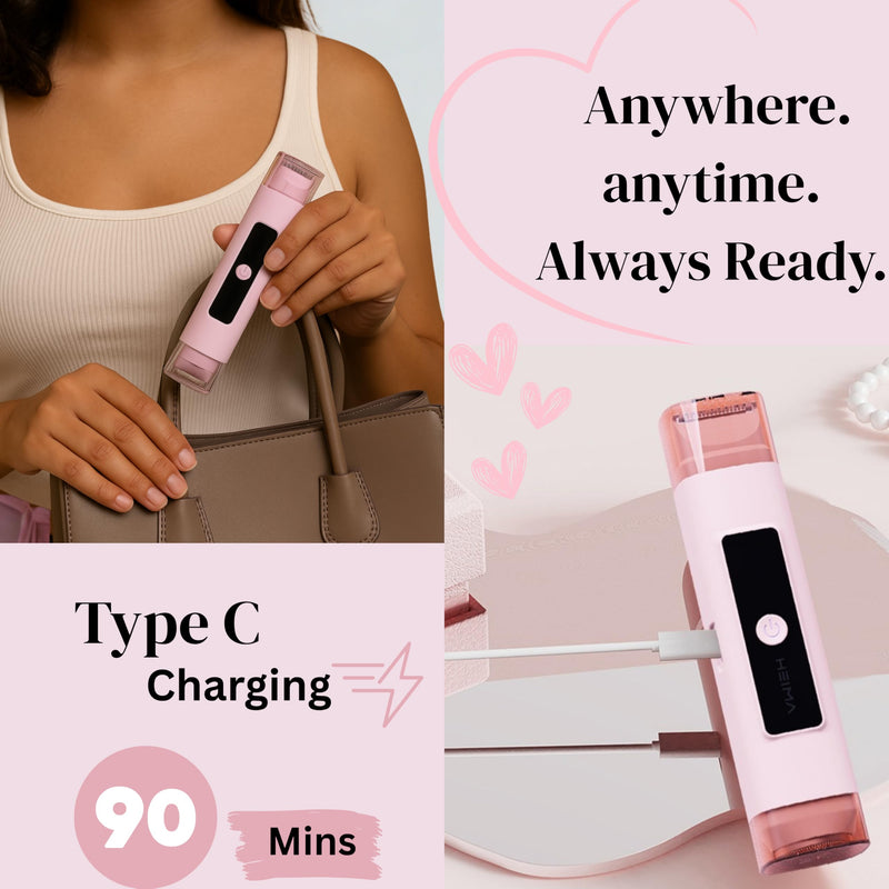 Bikini Trimmer for Women - 2 in 1 Women Electric Shaver Dual Head LED Display IPX7 Waterproof Wet & Dry Use Body Hair Trimmer and Facial Hair Remover for Bikini Underarm, Arm-Body Leg