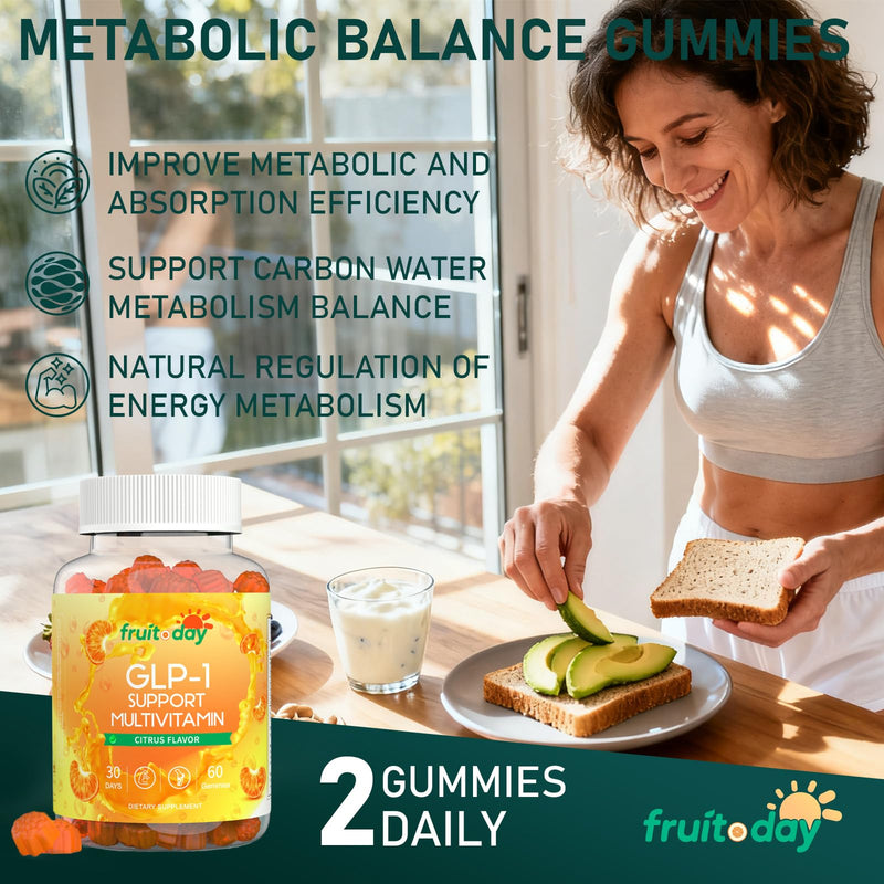 GLP-1 Supplement Gummies, Daily Gummy with Vitamins, Minerals & Botanicals, Citrus Flavor, 60 Count