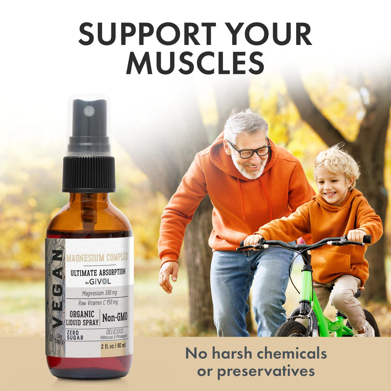 Tri Magnesium Complex - Magnesium Biglycinate, Citrate & Taurate Liquid Spray 300mg w/Raw Vitamin C and Organic ZINC Boost Mist 40mg (Extra Strength) - Sugar Free with VIT C and Elderberry Extract