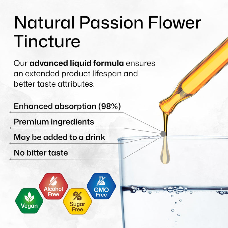 [Australia] - Passionflower Tincture - Organic Passion Flower Extract for Mood Support - Alcohol and Sugar Free - Vegan Passion Flower Tincture 4 Fl.Oz. 4 Fl Oz (Pack of 1) 