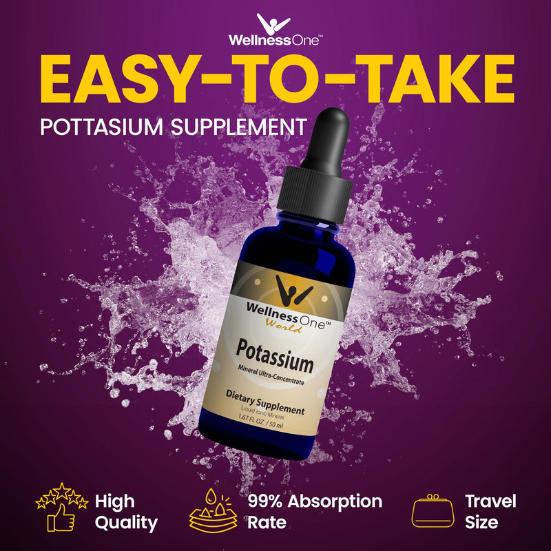[Australia] - Ionic Potassium Supplement - Potassium Chloride Drops for Fast Absorption - Boost Immune System & Muscle Function - USA Tested, Vegan, Non-GMO, Gluten Free, Unflavored, 1.67 fl oz 