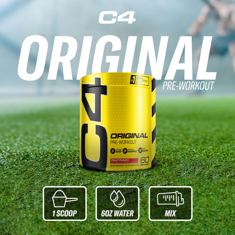 [Australia] - C4 Original Pre Workout Powder Fruit Punch - Vitamin C for Immune Support - Sugar Free Preworkout Energy for Men & Women - 150mg Caffeine + Beta Alanine + Creatine - 60 Servings 60 Servings (Pack of 1) 