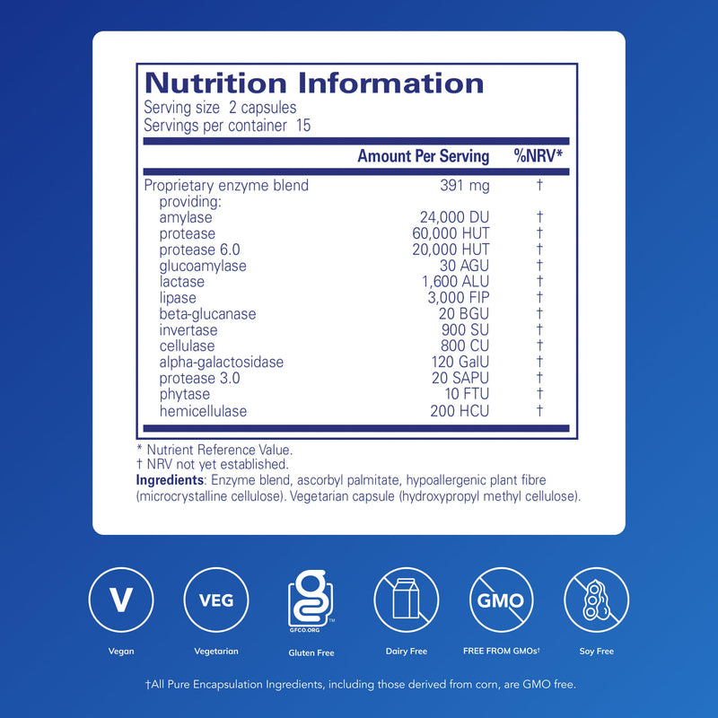 Pure Encapsulations Digestive Enzymes Ultra - Broad Spectrum Vegetarian Digestive Enzymes - Supports Digestion & Nutrient Absorption - 30 Capsules 30 count (Pack of 1)