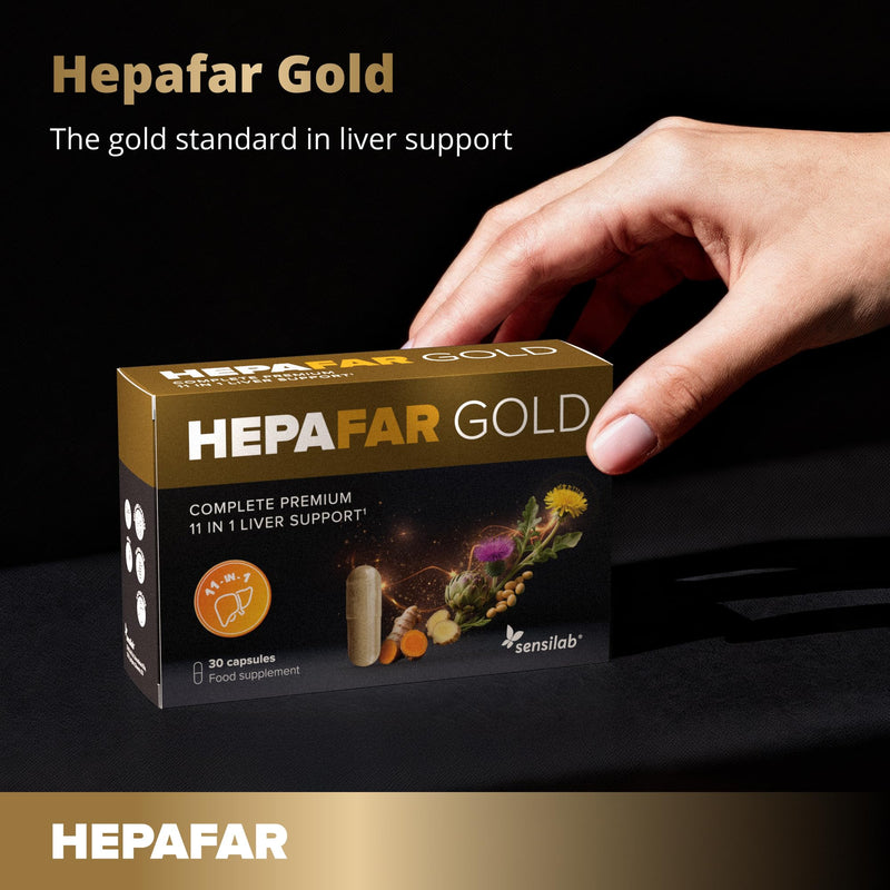 Hepafar Gold Premium with Glutathione, Turmeric, Silybin Complex, Choline, Artichoke, and Ginger - Liver Supplement, 30 Capsules, by Sensilab Hepafar Gold 1x
