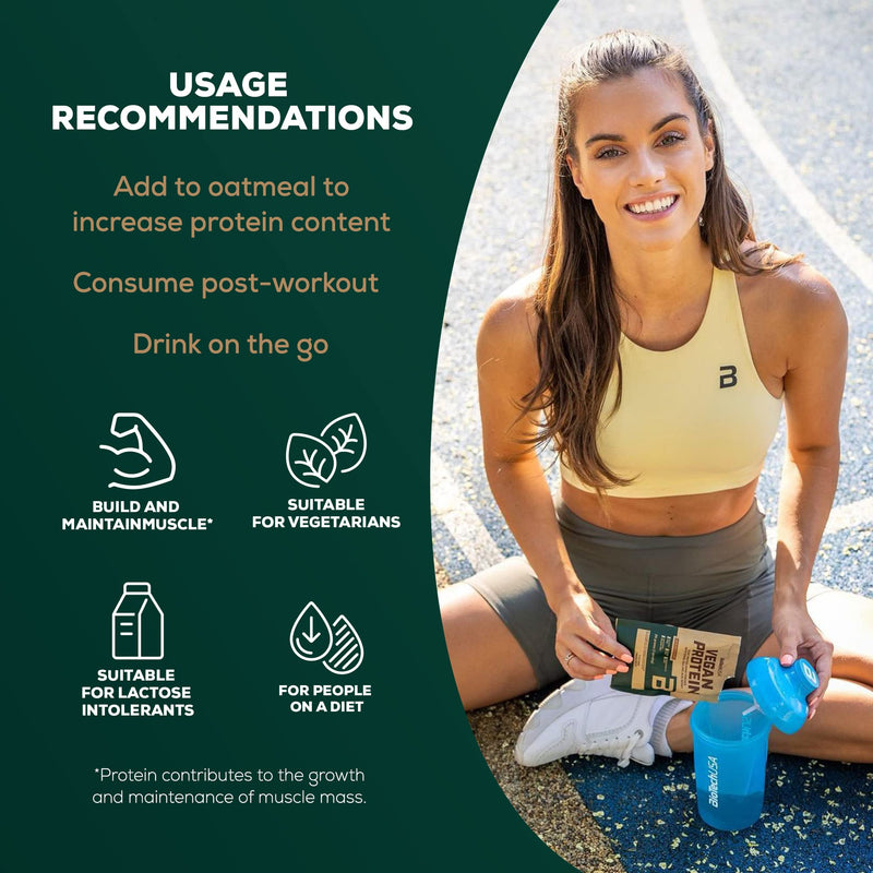 BioTechUSA Vegan Protein | Rice and Pea-Based Shake with Superfoods and Amino Acids | Sugar, Lactose, and Gluten-Free, 500 g, Chocolate-Cinnamon