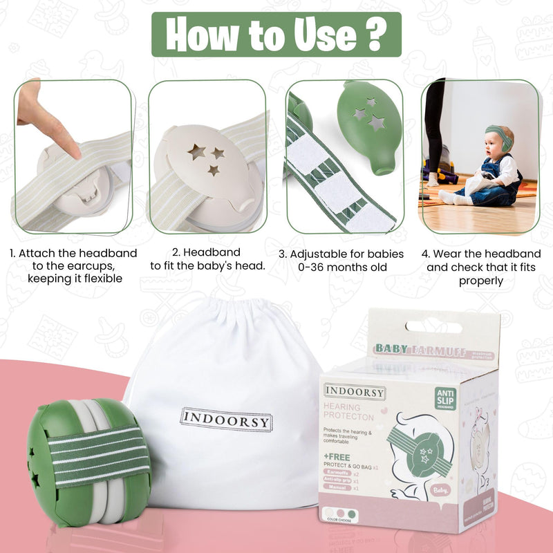 [Australia] - Baby Noise Cancelling Headphones - Baby Ear Muffs Noise Protection | Infant Ear Protection For Toddlers 0-36 Months Cream 