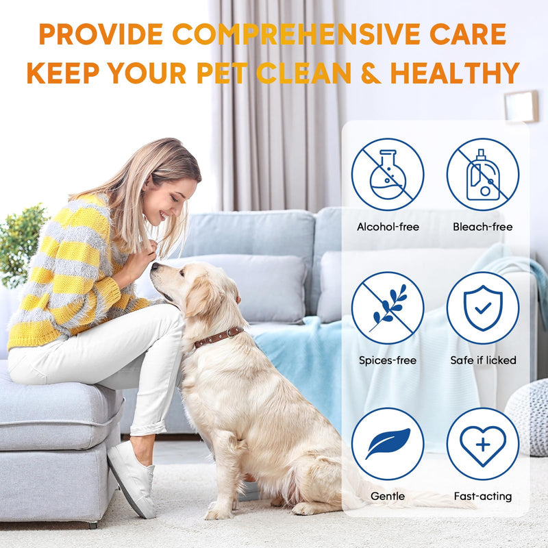 [Australia] - Dog Wipes Cleaning Deodorizing, Grooming Wipes & Paw Cleaner, Pet Cleaning Kit for Teeth, Ears, Eyes, Paw, Body, Ear Rinse, Essential Dog Supplies Set 