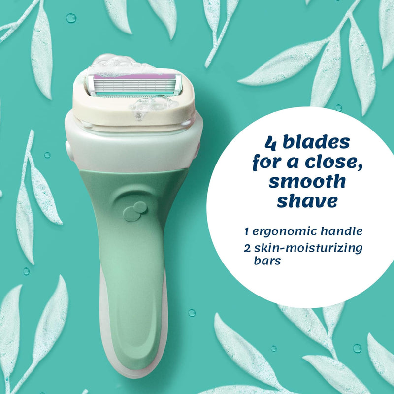 [Australia] - Schick Intuition Razors for Women with Sensitive Skin | 1 Razor & 4 Intuition Razor Blades Refill with Organic Aloe 