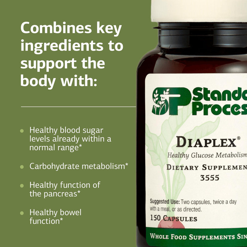 Standard Process Diaplex, Pancreas & Gallbladder Support, 150 Capsules | Supplement for Pancreas and Gallbladder Support, Contains Chromium and Antioxidant Vitamin A, Non-Dairy