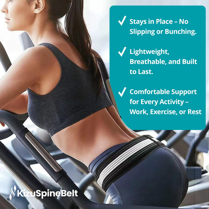 [Australia] - Kizu Relief Belt Sciatica Pain Relief Devices Lower Back Brace, and SI Joint Support ‚Äì Adjustable Back Support Belt for Sciatic Pain Men & Women, Hip Compression Wrap (Regular, Plus) (Hip Size 30-47 Inches) Regular (Hip Size 30-47 Inches) 