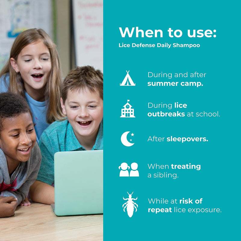 [Australia] - Vamousse Lice Defense Daily Shampoo, Kills Super Lice, Detects & Prevents Infestation, No Parabens, Sulfates or Dyes, Includes Tea Tree Oil & Eucalyptus, Family Size (13.5 Oz) 8 Fl Oz (Pack of 1) 