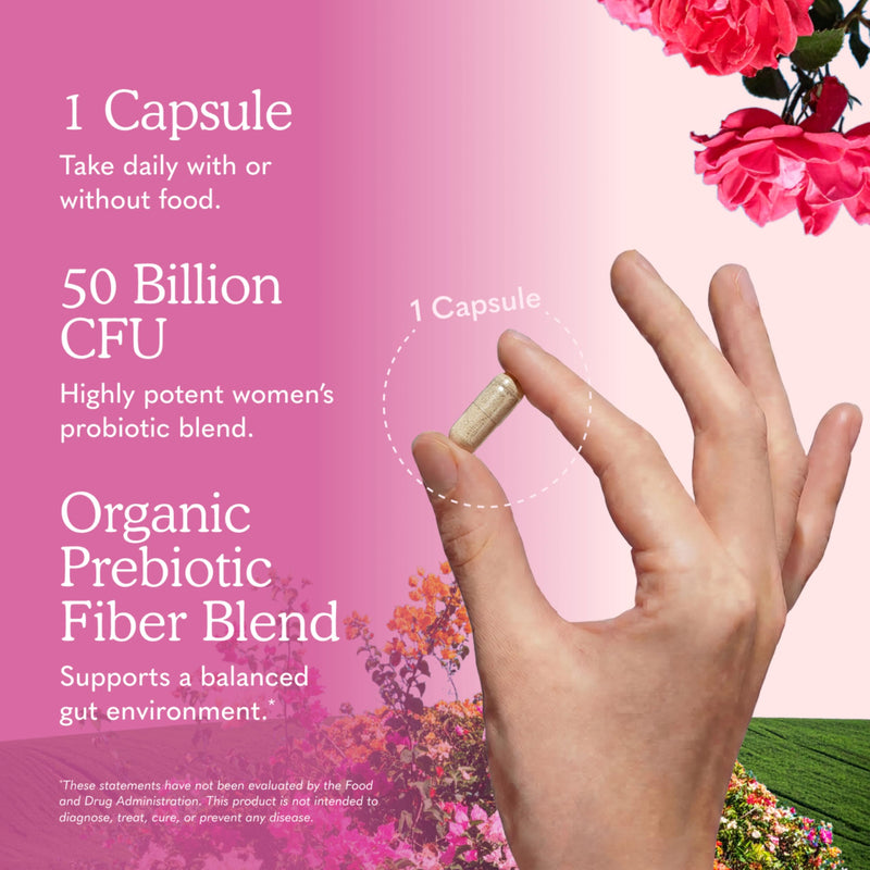 Garden of Life Once Daily Dr. Formulated Probiotics for Women 50 Billion CFU 16 Probiotic Strains with Organic Prebiotics for Digestive, Vaginal & Immune Health, Dairy Free, Shelf Stable 30 Capsules 30 Count (Pack of 1)