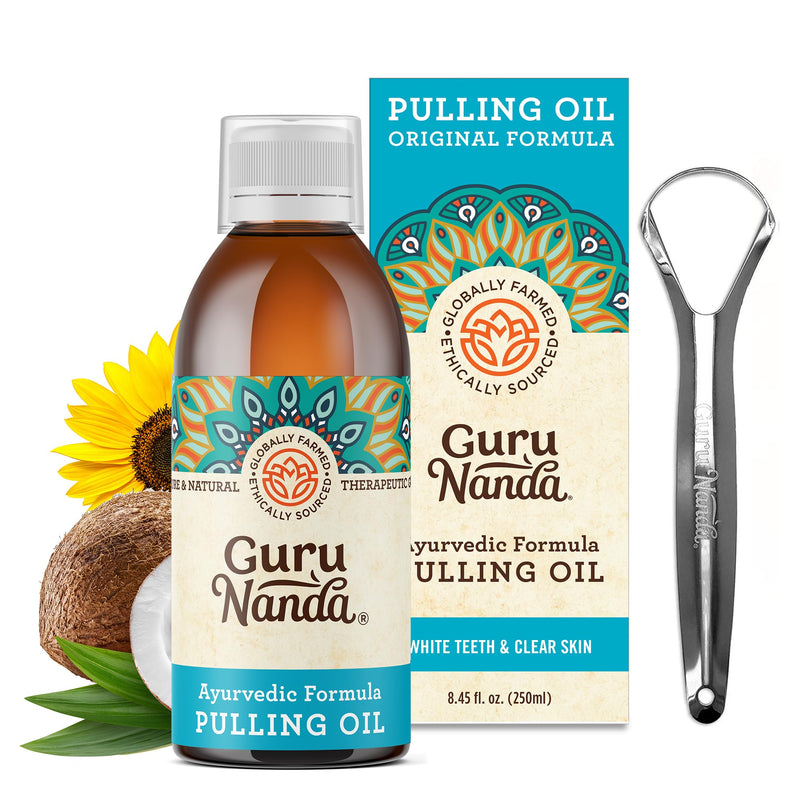 [Australia] - GuruNanda Original Oil Pulling Mouthwash, Promotes Deep Cleaning, with Coconut & Sesame for Teeth & Gum Health & Fresh Breath, Alcohol-Free, 8.45 Fl Oz 8.45 Fl Oz (Pack of 1) 