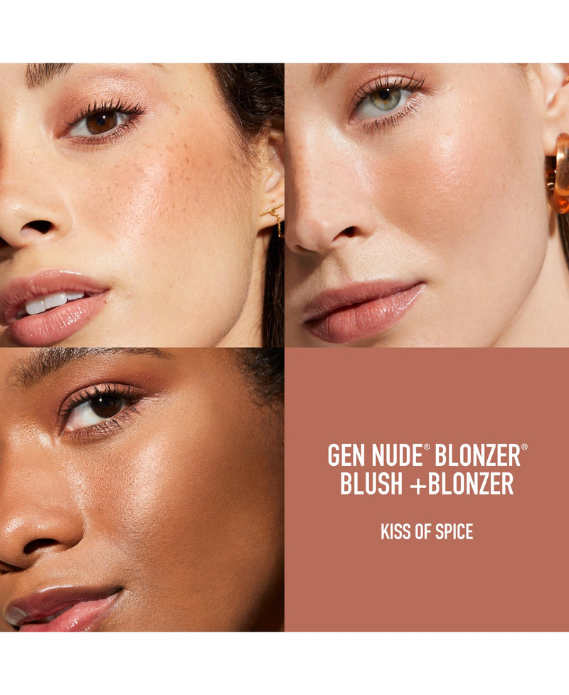 [Australia] - bareMinerals Gen Nude Blonzer, Blush & Bronzer Hybrid, Talc-Free Compact Powder Makeup, Buildable Luminous Finish, All-Day Wear, Rosy-Bronze Shades, Vegan Holiday Glow Palette 0.23 Ounce (Pack of 1) 