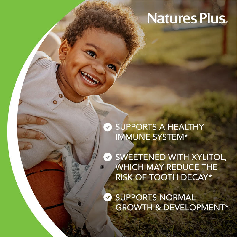 [Australia] - Natures Plus Animal Parade Gold Children's Chewable Multivitamin - Natural Cherry Flavor - 60 Animal Shaped-Tablets - with Vitamin D3, K2 & Probiotics - Vegetarian & Gluten Free - 120 Servings 1 