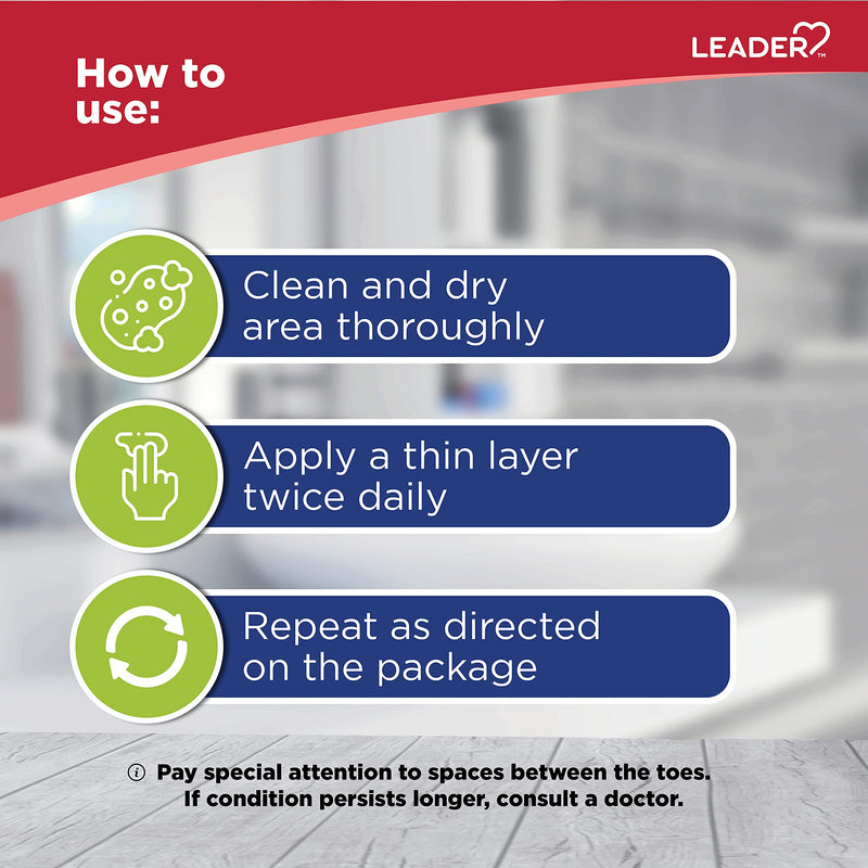 Leader Foot Powder, Moisture Absorbing, Talc-Free, Powder for Skin Folds & Most AF, Jock Itch, Prevents Recurrence, 2.5 Ounce