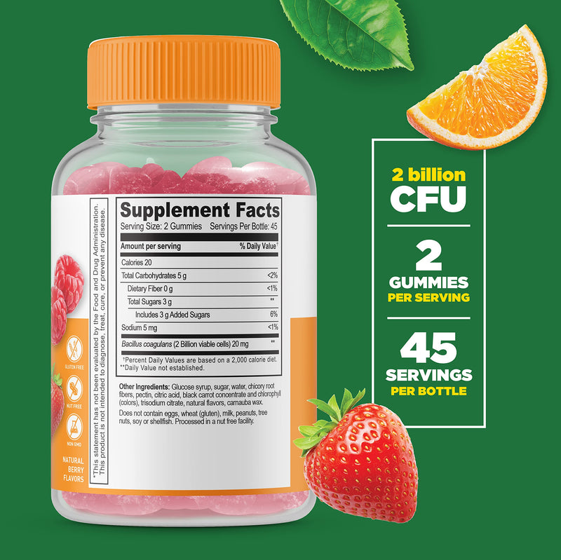 Lifeable Calcium with Vitamin D + Probiotic 2 Billion CFU, Gummies Bundle - Great Tasting, Vitamin Supplement, Gluten Free, GMO Free, Chewable
