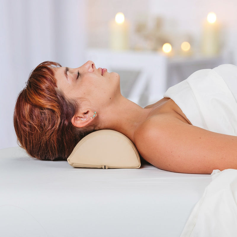 [Australia] - EarthLite Neck Pillow – Durable Massage Bolster, 100% PU Upholstery incl. Strap Handle/Professional Quality/Back Pain Relief, Mystic Blue 3Lx6Wx13H 