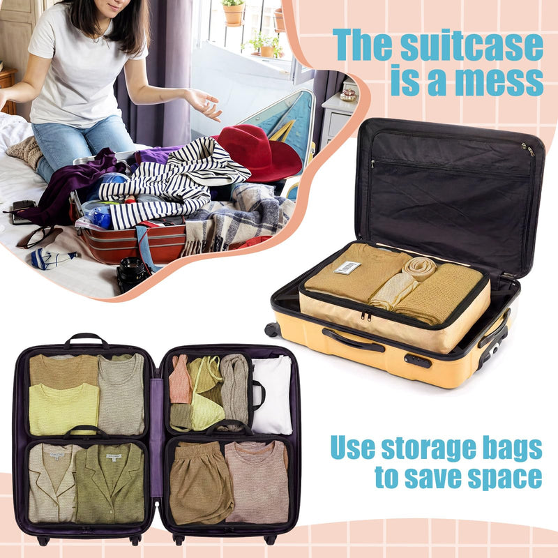 7 Pcs Packing Cubes for Travel Days of Week,Simple,Small,Multicolor Simple Small Multicolor