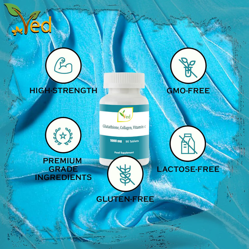 [Australia] - VED Reduced L-Glutathione, Collagen, Vitamin C Tablets | 1000mg x 90 tablets 