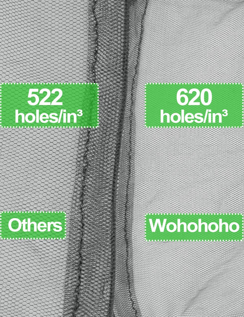 [Australia] - Wohohoho Mosquito Head Net Mesh With Drawstring, Bug Face Shield for Hats, Beekeeper Mask Protection for Men & Women Against Midges, Bugs & Gnats (2 Packs, Grey, Updated Big Net) 2pcs Gray 