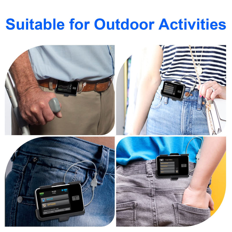 [Australia] - Tandem Tslim X2 Pump Case Accessories Smooth Comfortable Flexible Safe Convenient Insulin Pump Holder 360° Rotating Sturdy Belt Clip for t:Slim/t:Slim G4 (Black) Black 