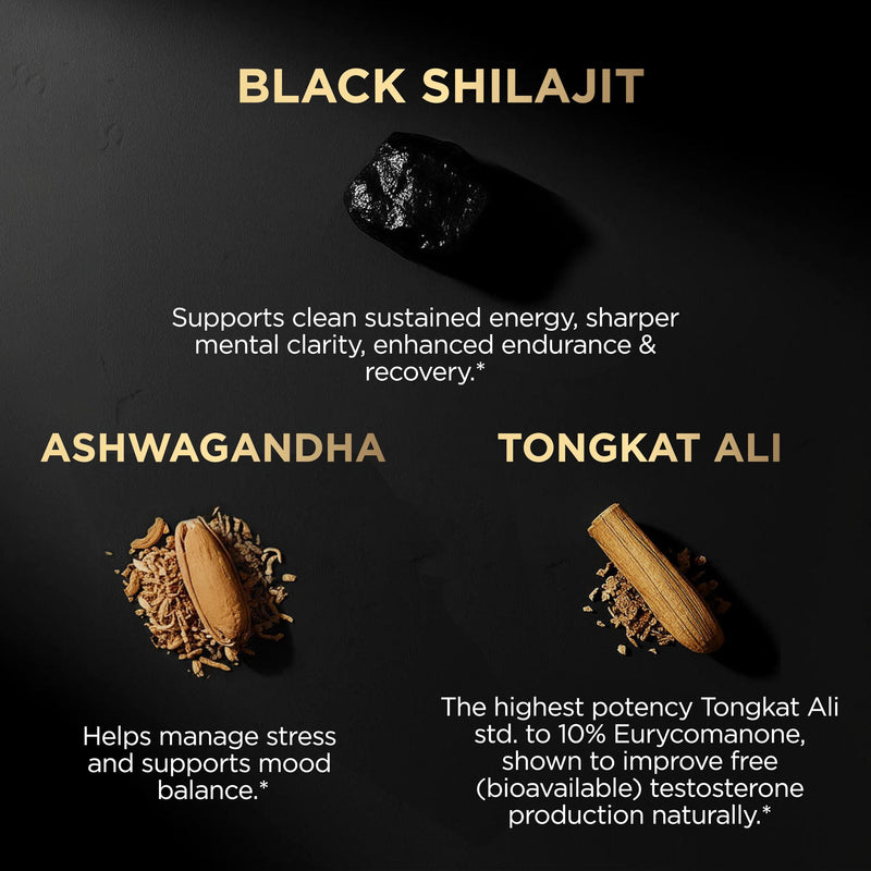 [Australia] - 103,800mg Black Shilajit for Men 100x Strength w. Ashwagandha & Tongkat Ali 10% Extract - Ultra Pure Himalayan Shilajit Capsules 60% Fulvic Acid - Energy, Stamina & Performance Mens Health Supplement 