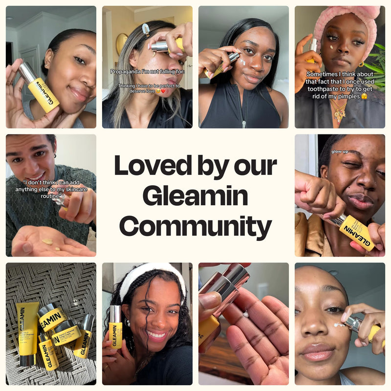 Gleamin Superactive Vitamin C Serum for Face, 1 fl oz, 15% Vitamin C | with Niacinamide, Bakuchiol & Hyaluronic Acid - Brightening Facial Treatment for Uneven Tone, Dark Spots & Radiant Glow