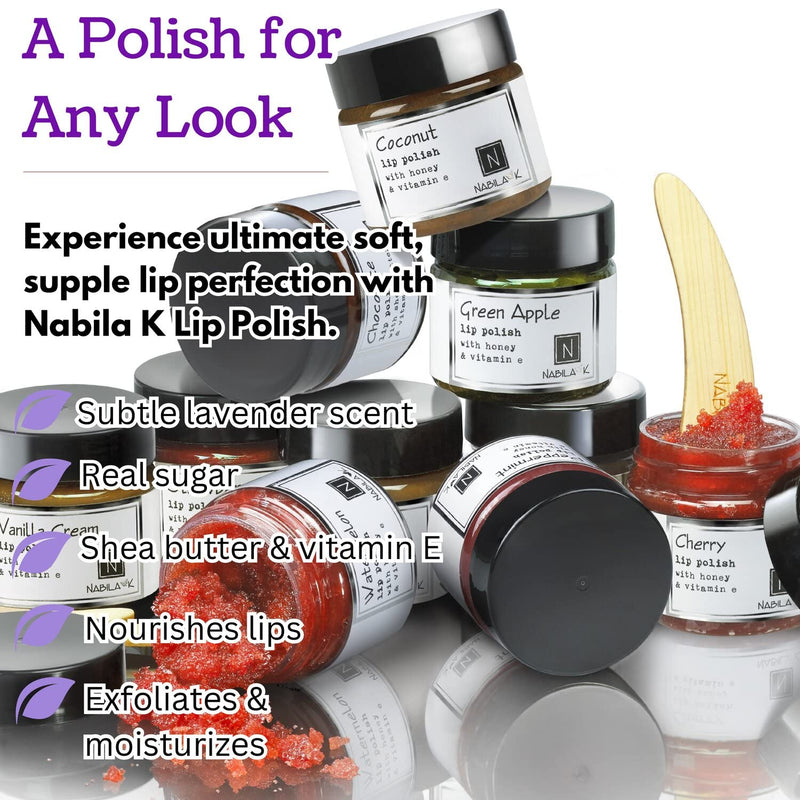 Lavender Lip Polish for Women & Men - Natural Sugar Exfoliator with Organic Lavender, Shea Butter & Vitamin E, Hydrating, Cruelty-Free, Made in USA - 1 oz