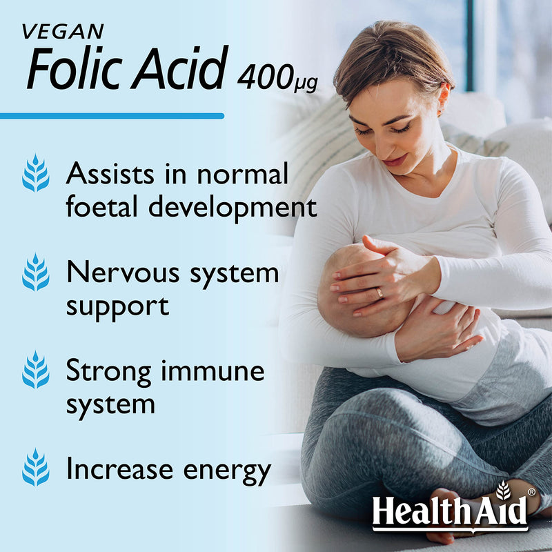 HealthAid Folic Acid 400g - 90 Tablets 90 count (Pack of 1)