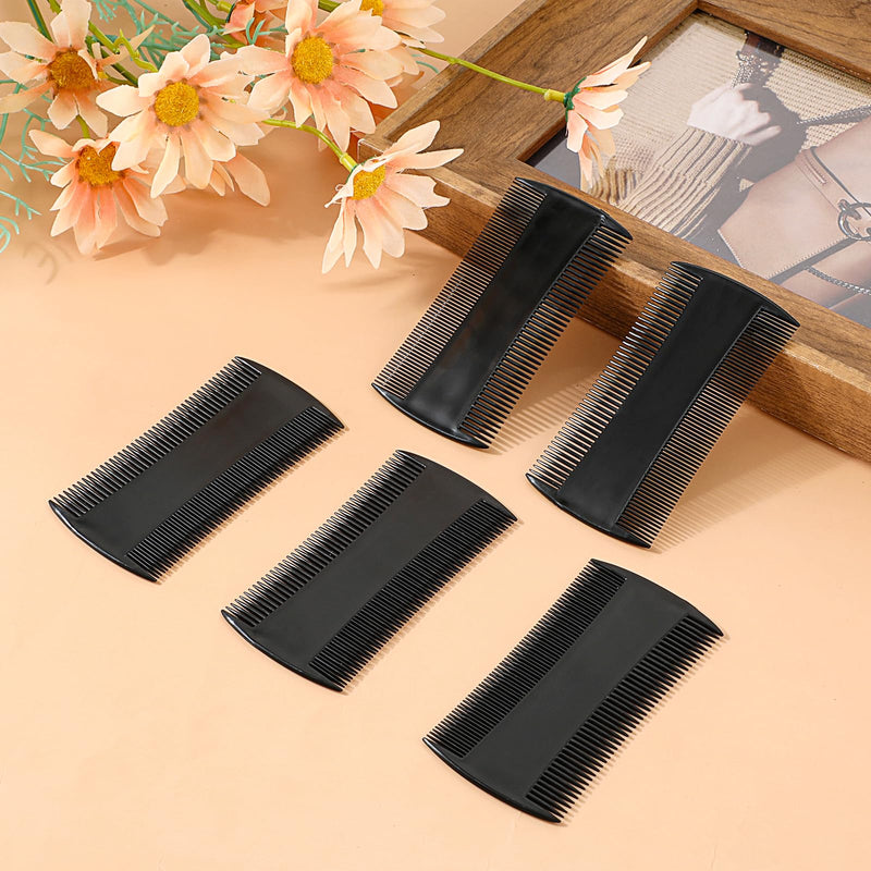 [Australia] - Pack of 6 beard combs, fine, black, beard brush, men, double-sided lice comb, men's anti-static hairdressing comb, high-quality dandruff comb, birth comb, lice combs, beard care set for men 
