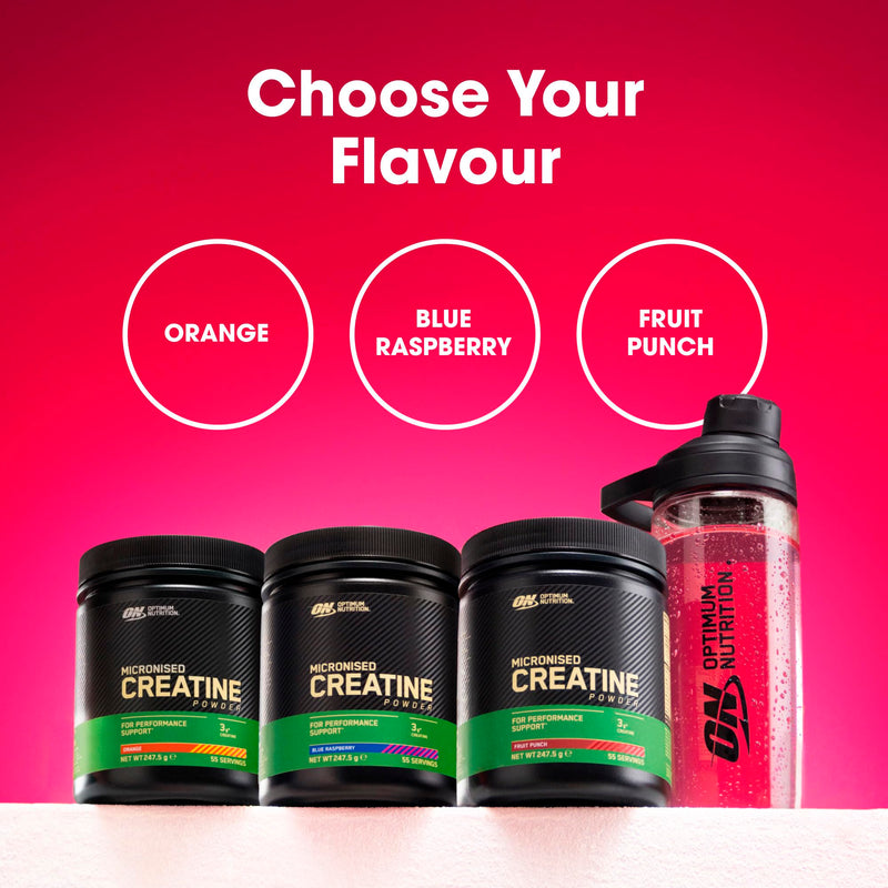 Optimum Nutrition Micronised Creatine Monohydrate Powder, Creatine, Fruit Punch, Supplement to Improve Strength and Muscle Performance, Pre and Post Workout, 247.5 g, 55 Servings 247.5g