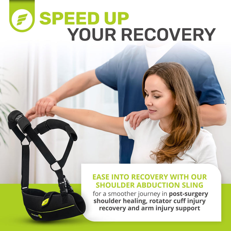 [Australia] - ErgoFoam Shoulder Sling with Abduction Pillow - Premium Abduction Sling Designed for Athletes - Arm Sling Shoulder Immobilizer With Pillow (Left) Left Arm 