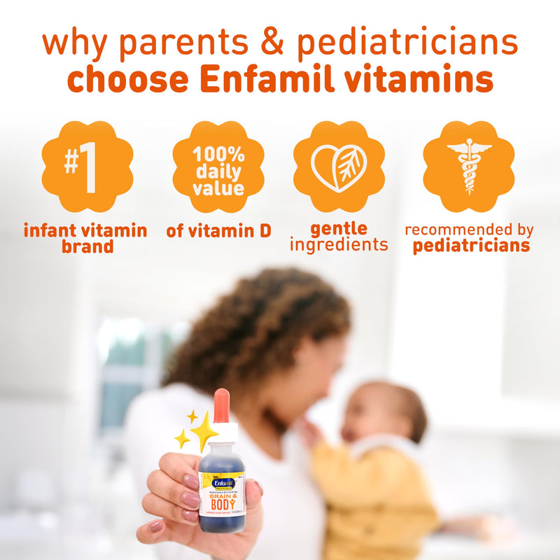 Enfamil Baby Vitamins Enfamil Poly-Vi-Sol 8 Multi-Vitamins & Iron Supplement Drops for Infants & Toddlers, Supports Growth & Development, 50 mL Dropper Bottle 1.69 Fl Oz (Pack of 1)