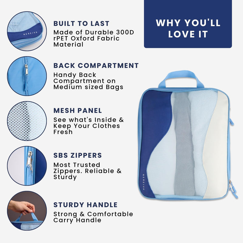 Family Travel Set – 3 Compression packaging cube Sets for Men, Women & Kids | Lightweight Compression Organizers for Luggage