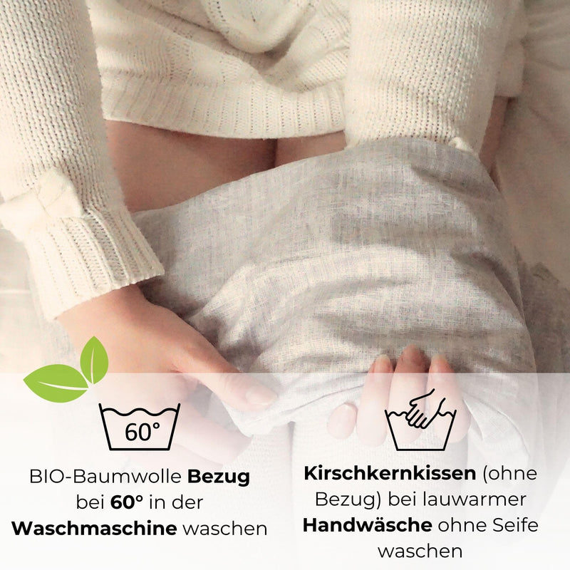 [Australia] - Heat cushion microwave XXL 20x60 cm cherry stone cushion, organic OEKO TEX non-toxic | Large long grain pillow (neck, shoulder, back, stomach, feet, legs, face), grape seed pillow gray N 