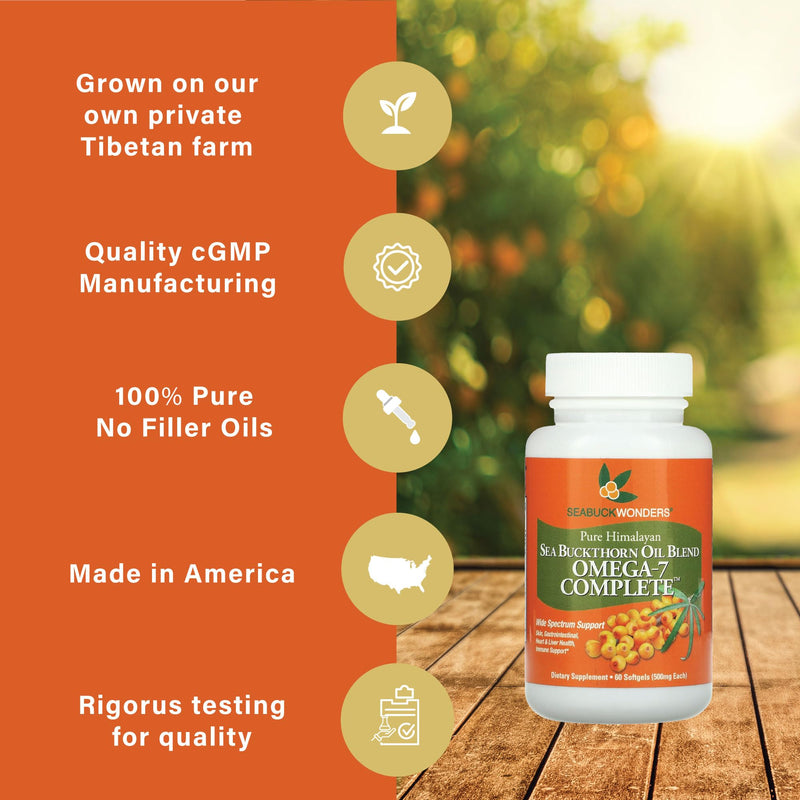 [Australia] - Omega-7 Complete Sea Buckthorn Oil Blend, 180 Count Softgels (500mg Each) Unflavored 180 Count (Pack of 1) 