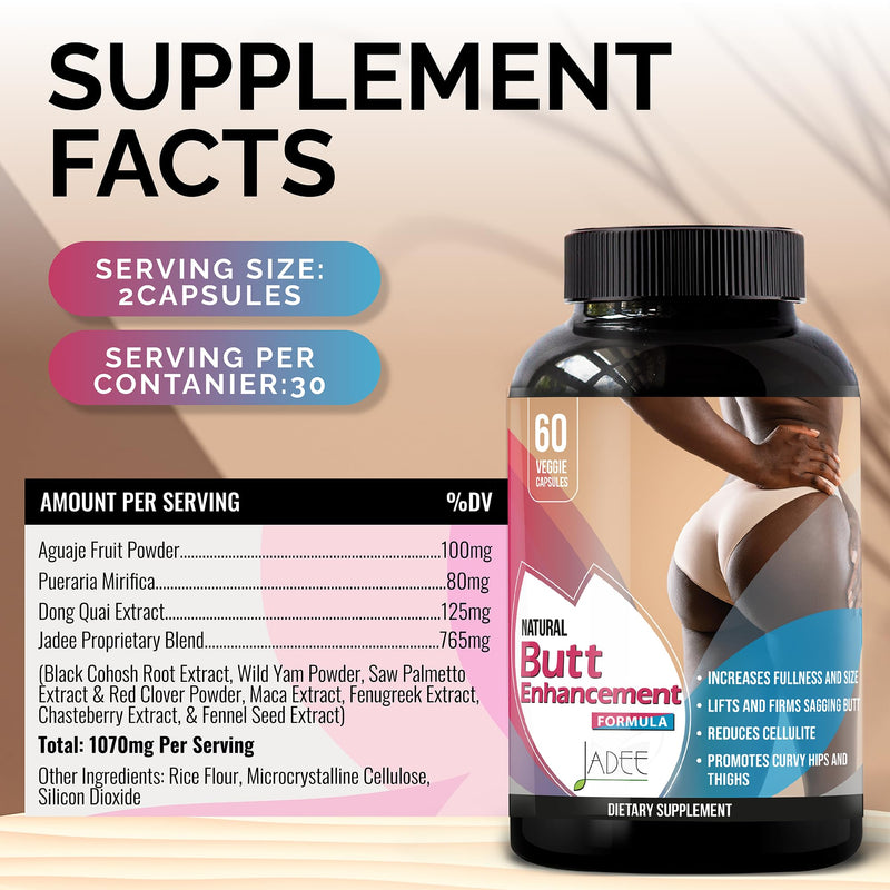 [Australia] - Butt Enhancer Pills for Big Booty & Curvy HIPS - BBL Weight Gainer for Women Curves Bigger Butt Pills for Women - Booty Builder Aguaje para Aumentar Gluteos y Caderas - Butt Growth Products 