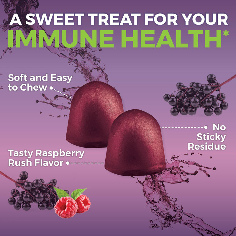[Australia] - Organic Sambucus Elderberry Gummies with Zinc and Vitamin C (120 Count) - 3 in 1 Black Elderberry Gummies for Adults Immune Support, Chewable Elderberry Supplements, Immunity Gummies 
