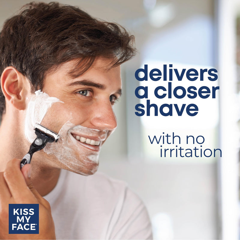 Kiss My Face Cedarwood + Bergamot Moisture Shave - 4 In 1 Shaving Cream - Cruelty Free and Vegan - With added Olive Oil and Aloe Leaf Extract - Vitamin E Rich