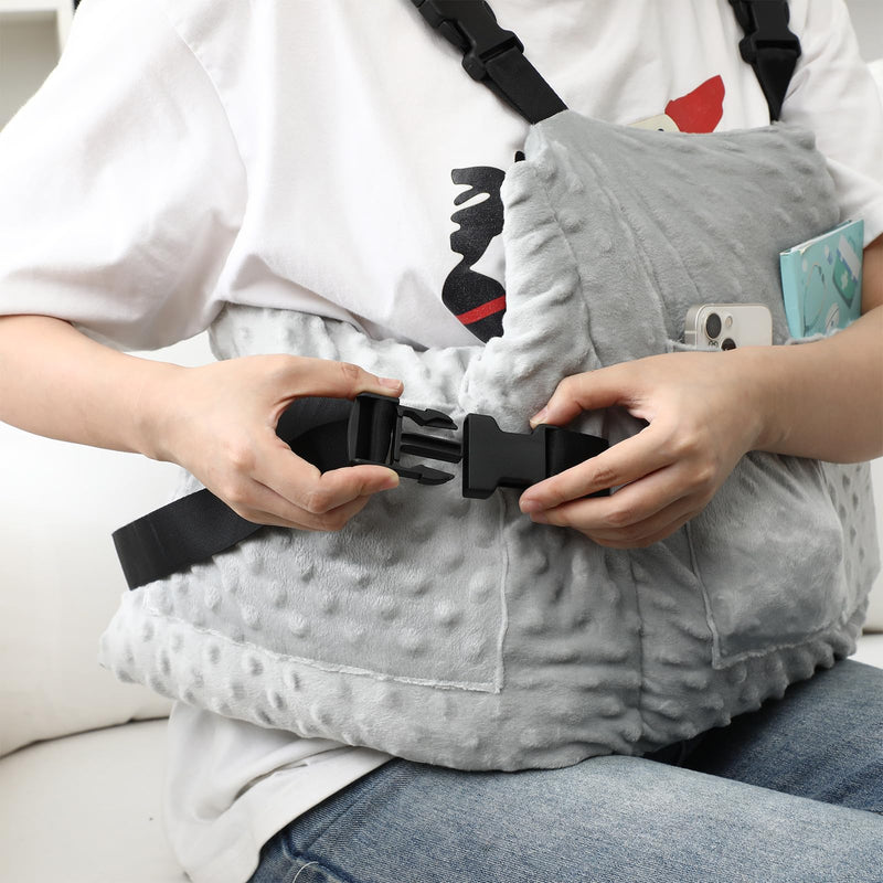 [Australia] - Post Mastectomy Pillow Seatbelt Pillow with Mastectomy Drain Holder Shower Bag for Breast Surgery Recovery Supplies Must Haves Breast Reduction Augmentation Patients Care Post Surgery Gifts 