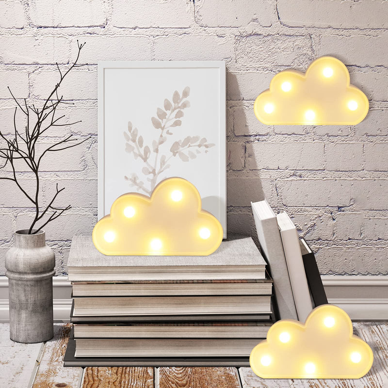 3 Pcs LED Cloud Night Light Can Be Hung On The Wall Kids Room Room Light, Suitable for Birthday Party Holiday Decoration Baby Room Nursery Decoration (Cloud) Clound